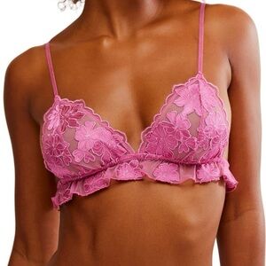 Floral Lace Pink Bralette